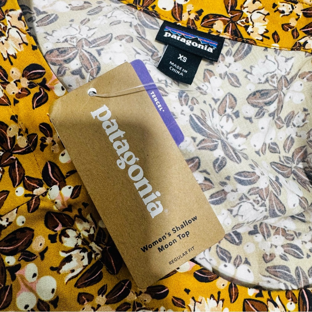 New Patagonia Shallow Moon Women's Floral Top Size XSmall - Picture 10 of 15